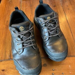 Timberland dark brown waterproof lace up ortholite shoes.  EUC!